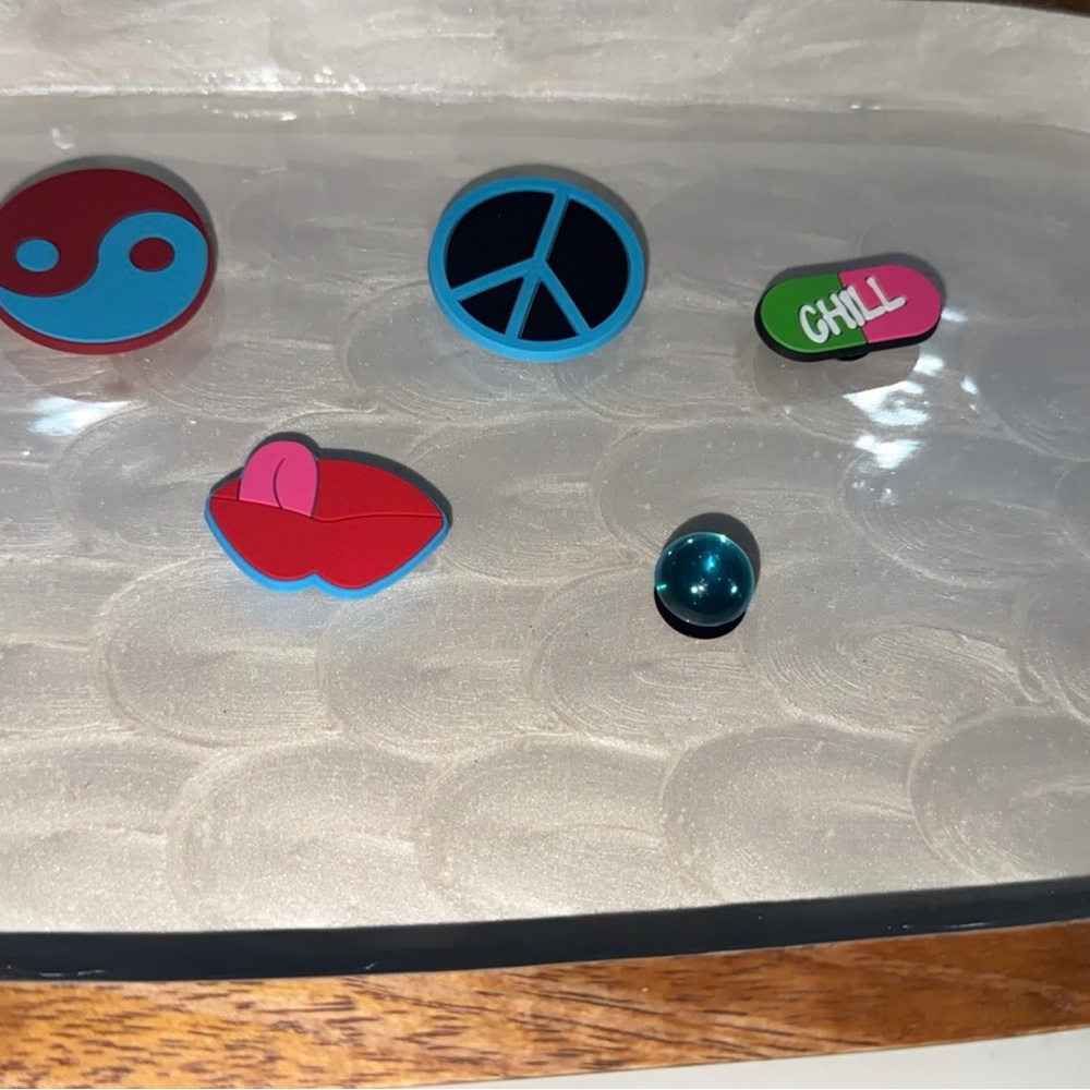 Vibrant Kids croc charm Set with Peace and Chill Designs